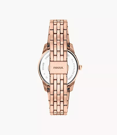 Scarlette 34mm Three-Hand Day-Date Rose Gold-Tone Stainless Steel Watch