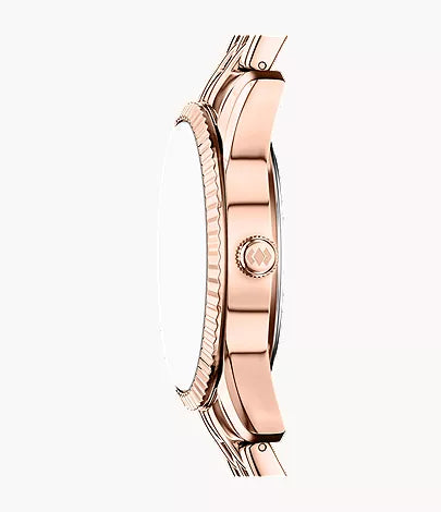 Scarlette 34mm Three-Hand Day-Date Rose Gold-Tone Stainless Steel Watch