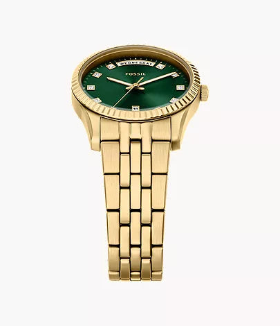 Scarlette 34mm Three-Hand Day-Date Gold-Tone Stainless Steel Watch