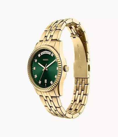 Scarlette 34mm Three-Hand Day-Date Gold-Tone Stainless Steel Watch