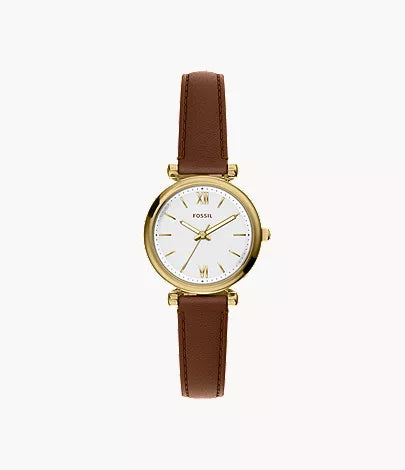 Carlie Mini 28mm Three-Hand Navy Leather Watch X3