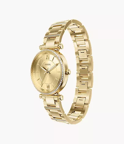 Carlie 35mm Three-Hand Gold-Tone Stainless Steel Watch