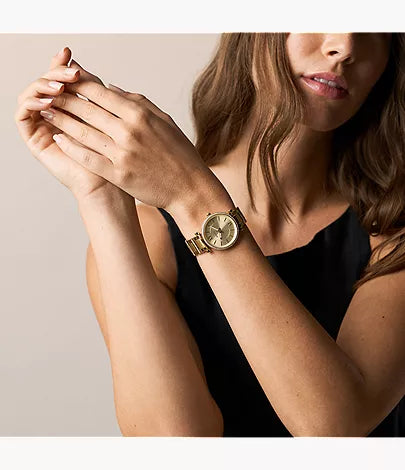 Carlie 35mm Three-Hand Gold-Tone Stainless Steel Watch