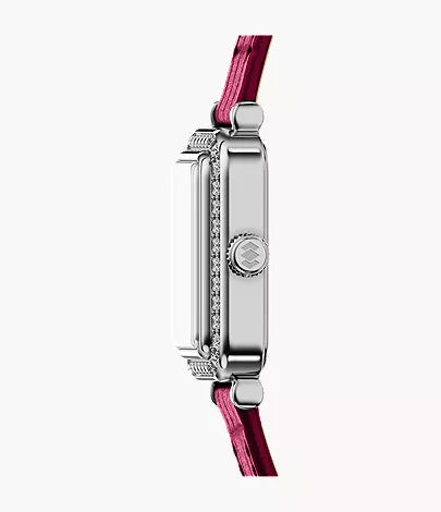 Raquel Mini 18mm Two-Hand Pink Leather Watch