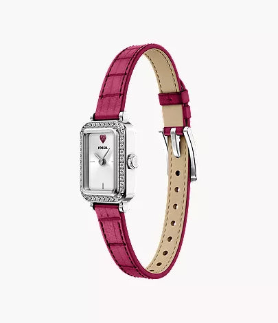 Raquel Mini 18mm Two-Hand Pink Leather Watch