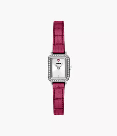 Raquel Mini 18mm Two-Hand Pink Leather Watch
