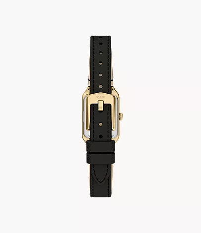 Raquel Mini 18mm Three-Hand Black Leather Watch