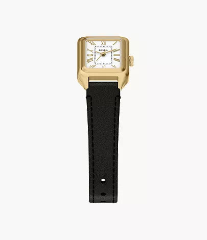 Raquel Mini 18mm Three-Hand Black Leather Watch