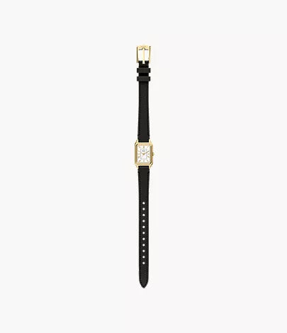 Raquel Mini 18mm Three-Hand Black Leather Watch