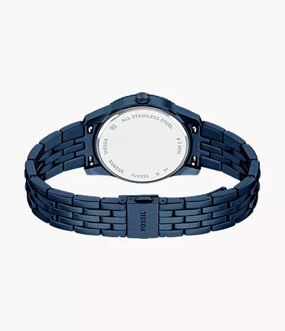 Scarlette 34mm Three-Hand Navy Stainless Steel Watch