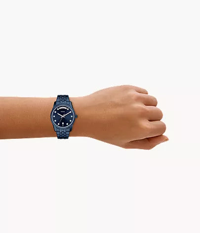 Scarlette 34mm Three-Hand Navy Stainless Steel Watch