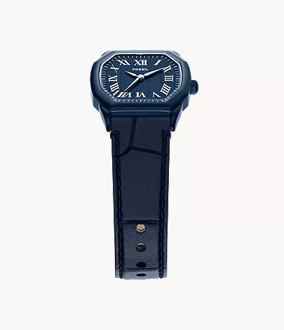 Harlow 27mm Three-Hand Navy Leather Watch