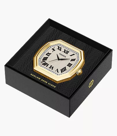 Harlow 80mm Three-Hand Gold-Tone Desk Clock