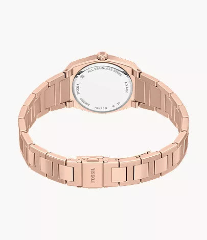Everett 27mm Three-Hand Rose Gold-Tone Stainless Steel Watch