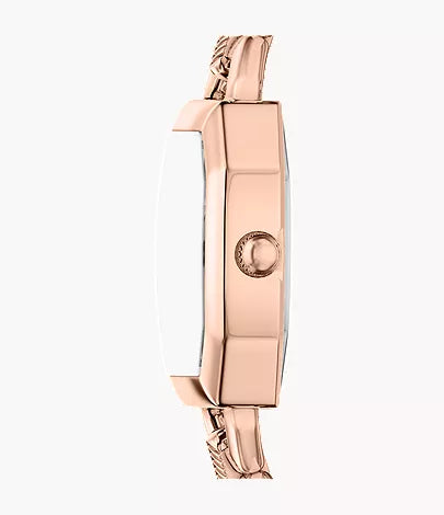 Harlow 22mm Three-Hand Green Leather and Rose Gold-Tone Stainless Steel Watch