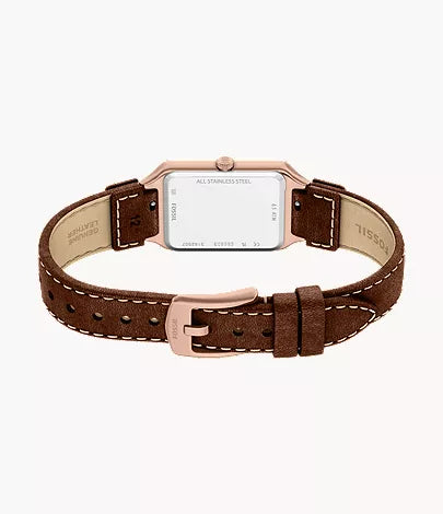 Raquel 23mm Three-Hand Date Brown Leather Watch