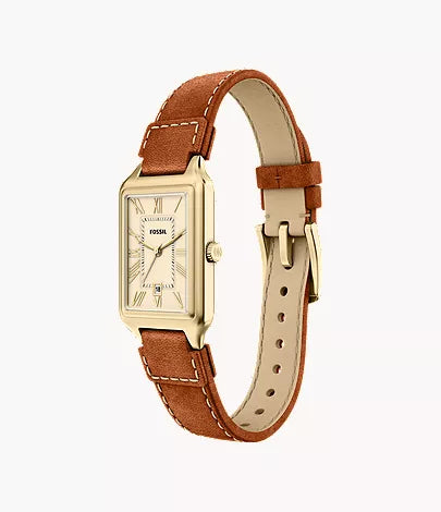 Raquel 23mm Three-Hand Date Medium Brown Leather Watch
