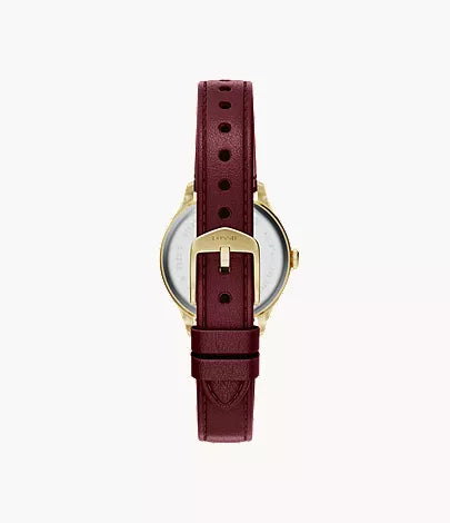 Gilmore 28mm Three-Hand Red Leather Watch