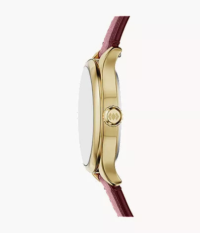 Gilmore 28mm Three-Hand Red Leather Watch