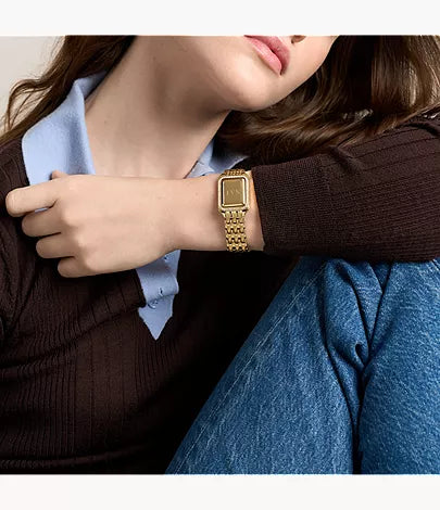 Raquel 23mm Two-Hand Gold-Tone Stainless Steel Watch