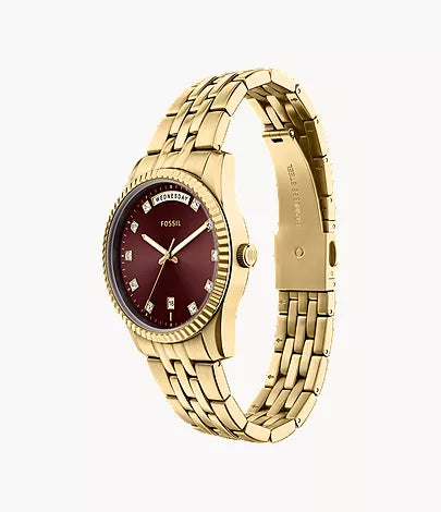 Scarlette 34mm Three-Hand Day-Date Gold-Tone Stainless Steel Watch