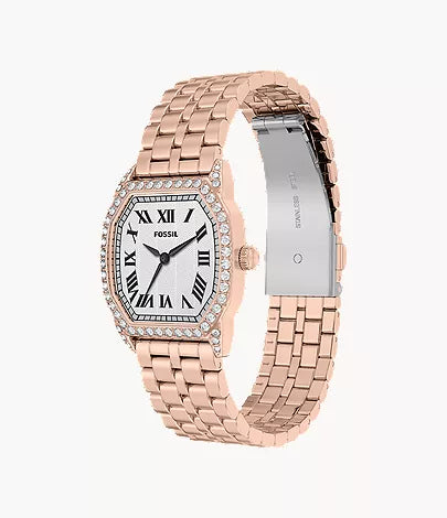 Harlow 27mm Three-Hand Rose Gold-Tone Stainless Steel Watch