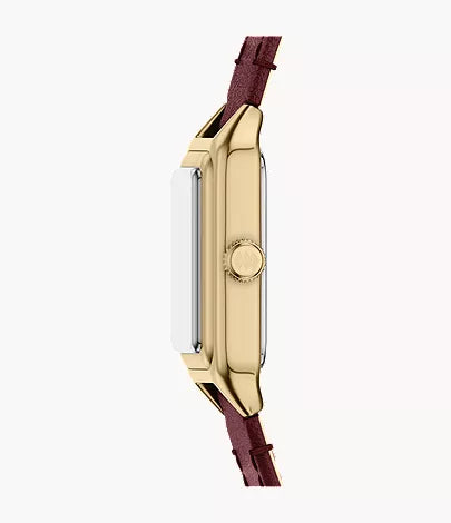 Raquel 18mm Three-Hand Red Leather Watch