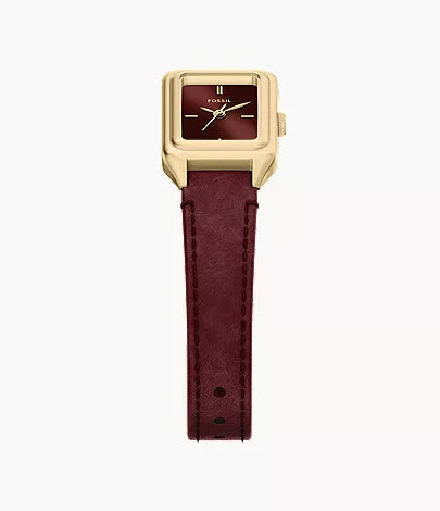 Raquel 18mm Three-Hand Red Leather Watch