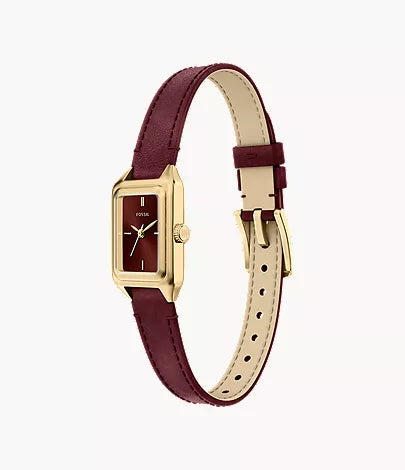 Raquel 18mm Three-Hand Red Leather Watch