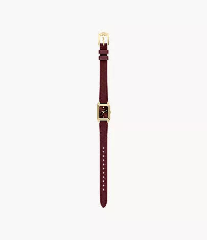 Raquel 18mm Three-Hand Red Leather Watch