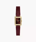 Raquel 18mm Three-Hand Red Leather Watch