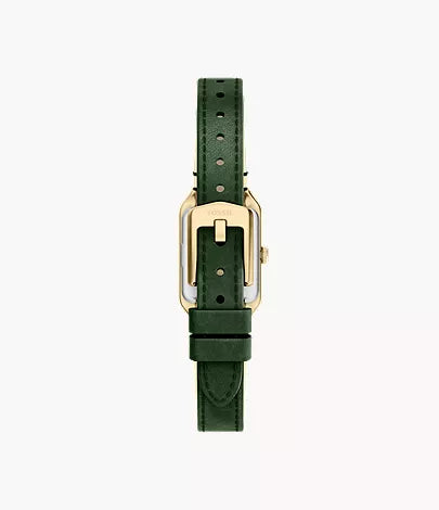 Raquel 18mm Three-Hand Green Leather Watch