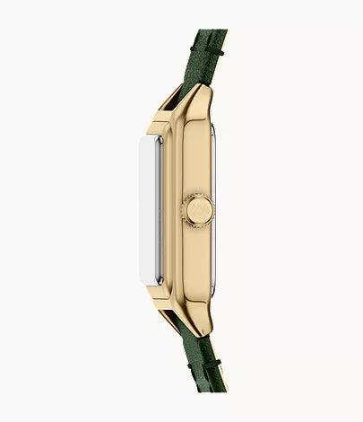 Raquel 18mm Three-Hand Green Leather Watch