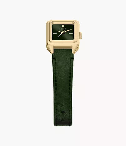 Raquel 18mm Three-Hand Green Leather Watch