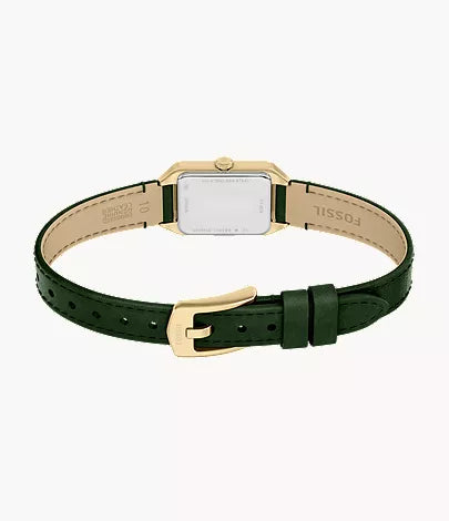 Raquel 18mm Three-Hand Green Leather Watch