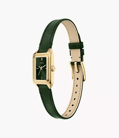 Raquel 18mm Three-Hand Green Leather Watch
