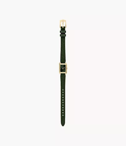 Raquel 18mm Three-Hand Green Leather Watch