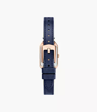 Raquel 18mm Three-Hand Blue Leather Watch