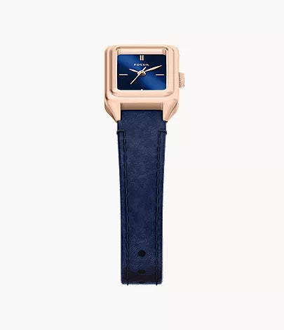 Raquel 18mm Three-Hand Blue Leather Watch