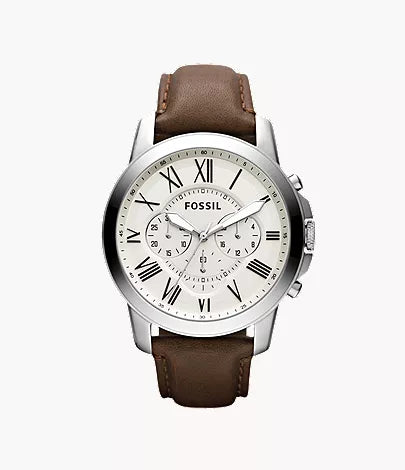 Grant 44mm Chronograph Brown Leather Watch