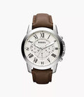 Grant 44mm Chronograph Brown Leather Watch