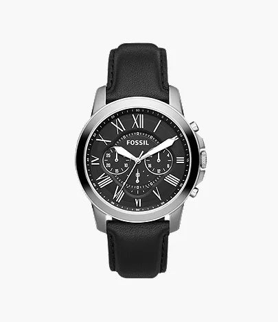 Grant 44mm Chronograph Black Leather Watch