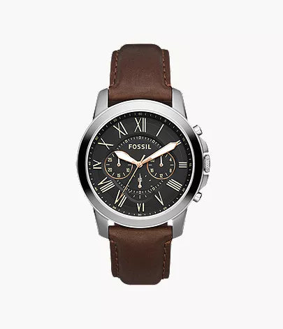 Grant 44mm Chronograph Black Leather Watch N9