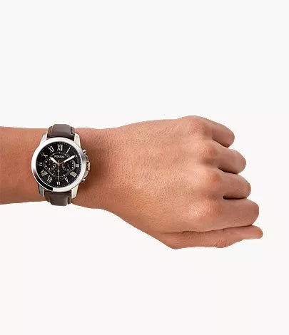 Grant 44mm Chronograph Brown Leather Watch