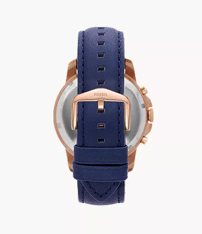 Grant 44mm Chronograph Navy Leather Watch