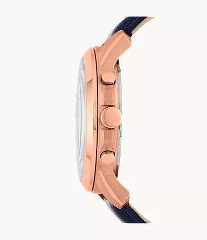 Grant 44mm Chronograph Navy Leather Watch