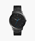 Minimalist 44mm Three-Hand Black Stainless Steel Watch