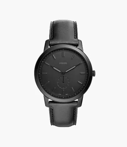 Minimalist 44mm Three-Hand Light Brown Leather Watch Q6