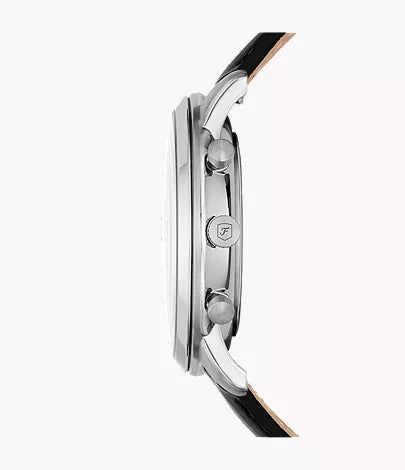 Neutra 44mm Chronograph Black Leather Watch