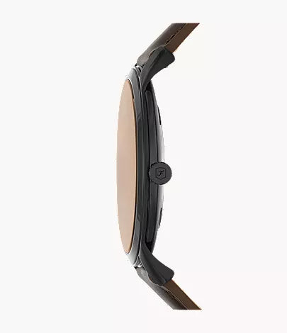 Minimalist 44mm Three-Hand Brown Leather Watch